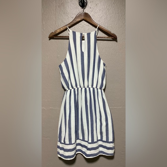 Altar'd State Blue and White Halter Mini Sundress - Picture 2 of 3